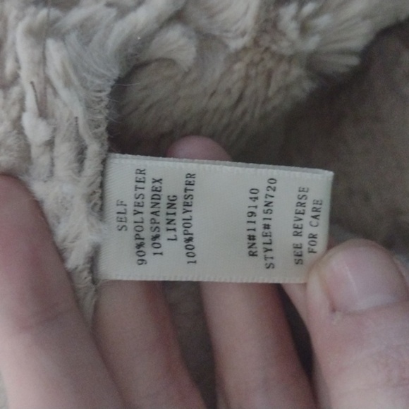 Altr’d State Womens M Fur Lined Suede Tan White Open Front Vest With Pockets - Picture 7 of 8